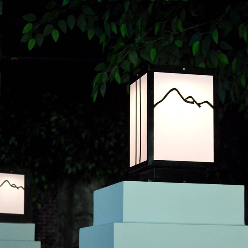 新中式庭院灯户外防水太阳能柱头灯园林景观灯