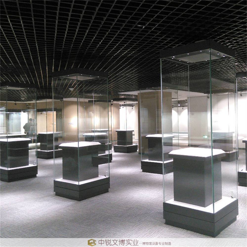 博物馆智能展柜简约设计 独立玻璃收藏柜