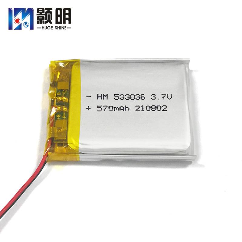 供应颢明HM钴酸锂533036聚合物电池 3.7V570mAh呼叫器 加湿器 阅读器充电电池