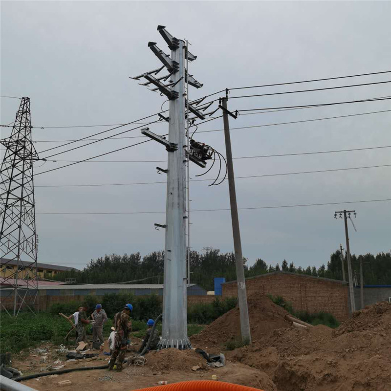 供应高压10KV电力钢杆 13米输电钢管杆