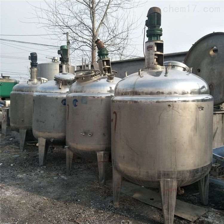 回收二手500升電加熱不銹鋼雙層攪拌罐 二手化工廠攪拌罐 拆除化工廠設備