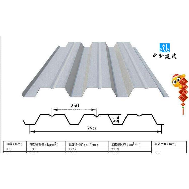 信阳开口型楼承板定制 65-430直立锁边屋面系统