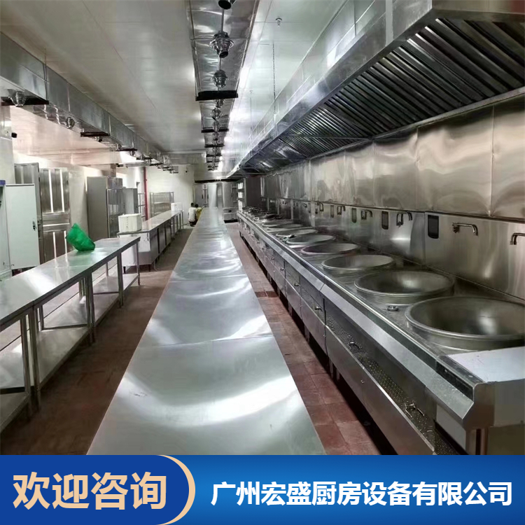 广州荔湾公司饭堂设计安装 西餐厨房设备 厂房通风降温系统