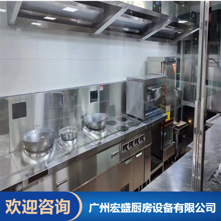 惠州饭堂厨房设计 不锈钢工作台 支持定制