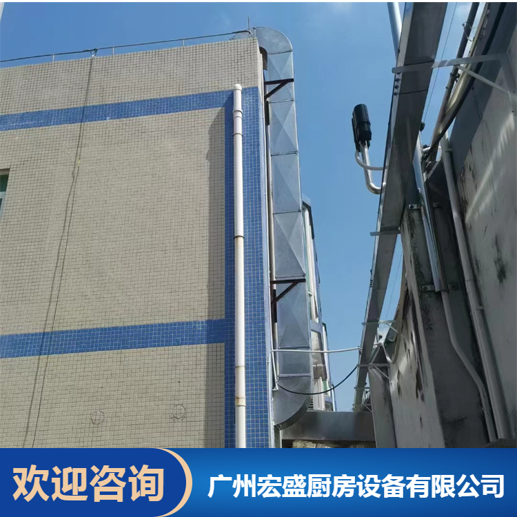 广州番禺白铁烟囱 厨房四门冰柜 排风管道系统安装