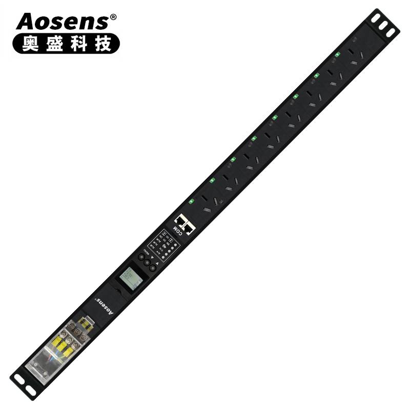 奥盛16A 8位智能PDU电源插座RS485串口MODBUS协议国标插座 APS806