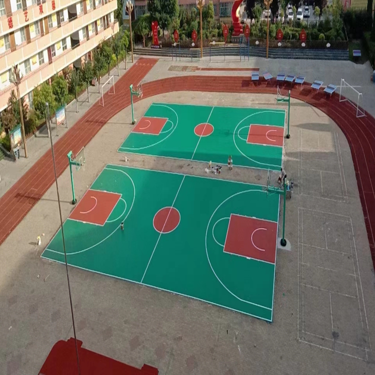 淄博硅pu篮球场铺设装 球场地胶 耐磨性好