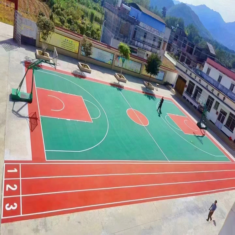 海东硅pu篮球场铺设装 pu篮球场 耐磨性好