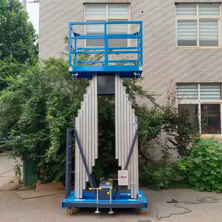 铝合金升降机电动液压登高车双柱10/12/14米小型家用移动式升降车