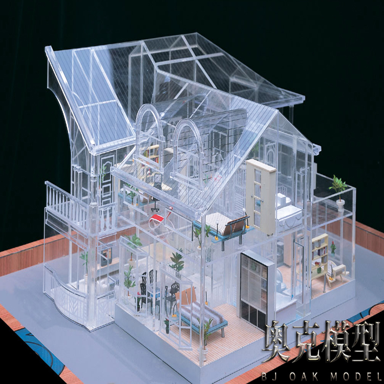 上海透明别墅模型销售-浙江水晶方案沙盘模型出售-奥克模型技术
