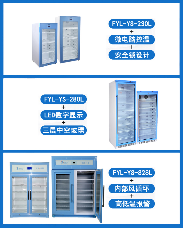 2-8度试剂储存用冰箱FYL-YS-230L医用药品冷藏柜