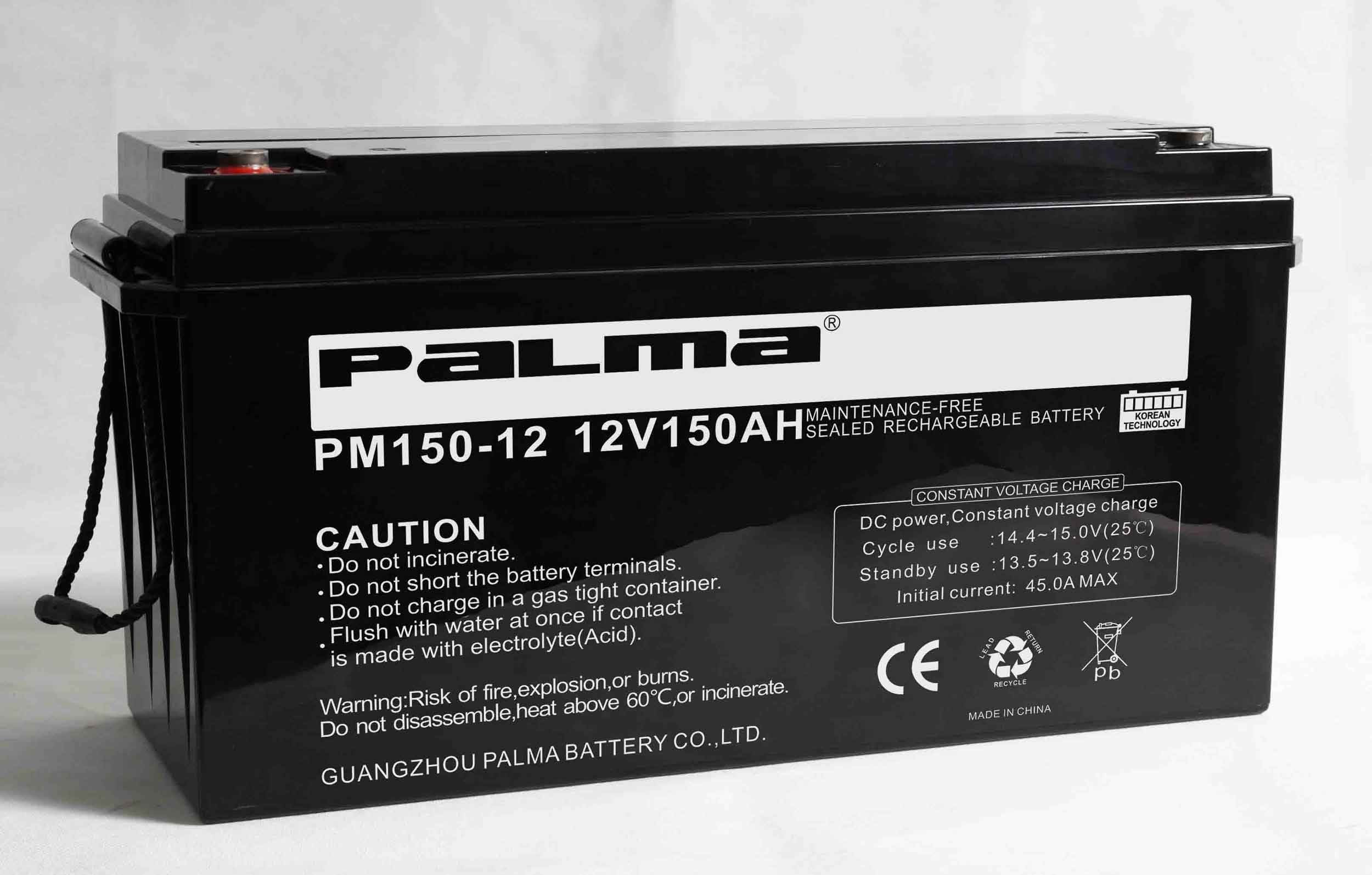 八马蓄电池PM12V150AH规格12-150见图