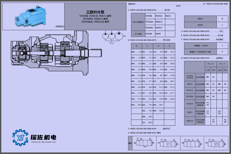 丹尼逊叶片泵输油较均匀T6C 025 1R03 C1