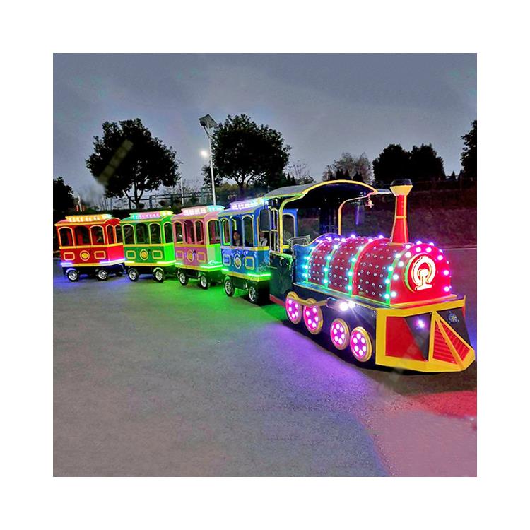 儿童游乐设备小马车观光车 观光小火车双层有轨电车