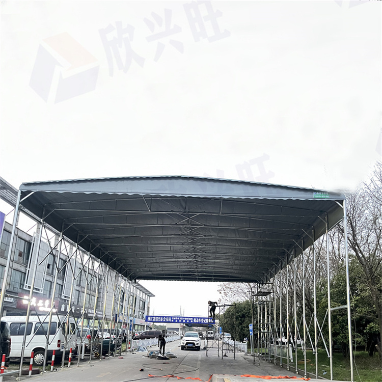 广州白云钢立柱电动雨棚厂家 伸缩推拉雨棚 上门测量