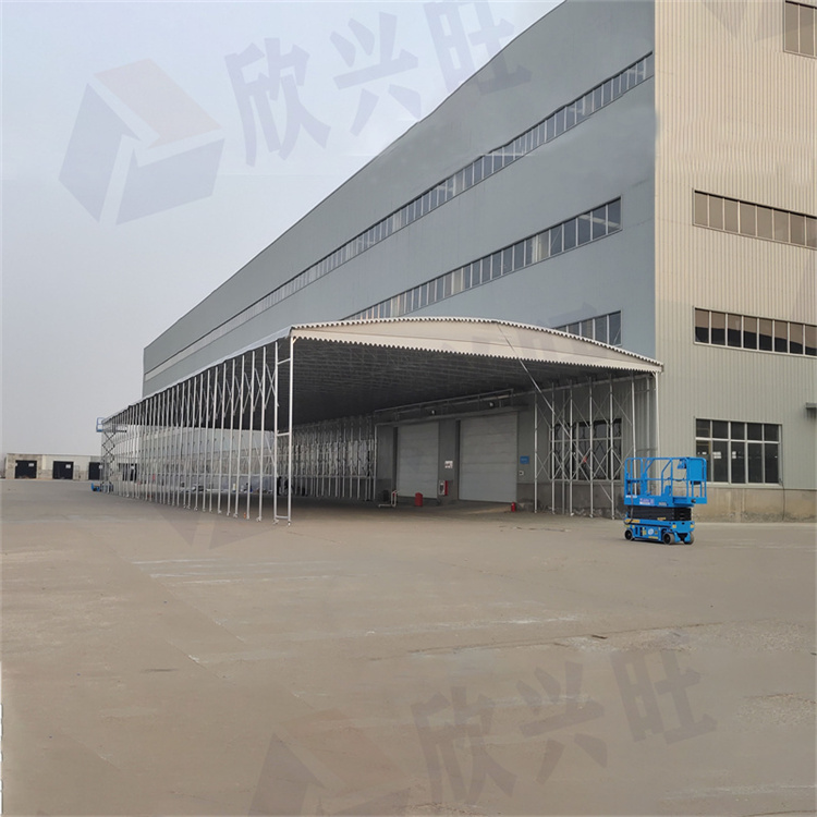 广州番禺悬空电动雨棚厂家 折叠推拉棚 欣兴旺厂家
