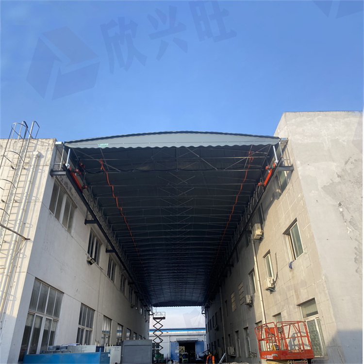 广州花都轨道电动雨棚厂家 工厂仓库雨棚 上门测量