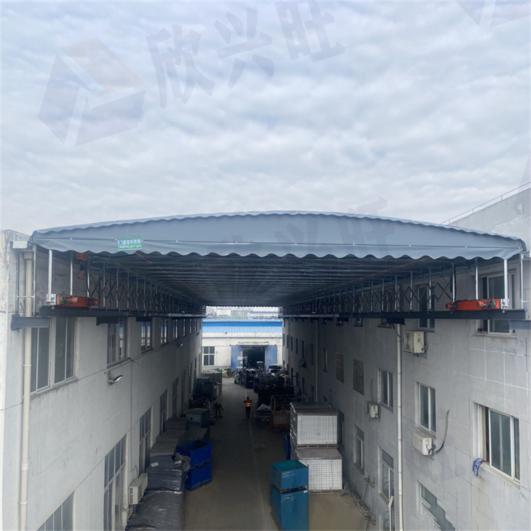 清远屋顶电动雨棚定制 折叠推拉棚 上门测量