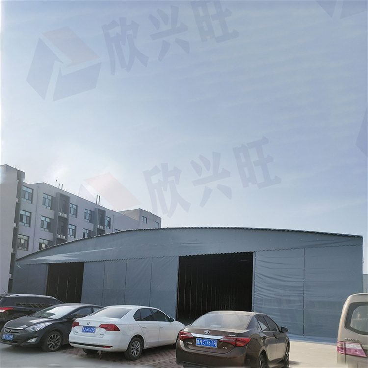 广州黄埔工厂电动雨棚厂家 折叠推拉棚 欣兴旺厂家
