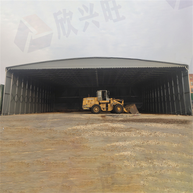 广州番禺球场电动雨棚定制 折叠推拉棚 欣兴旺厂家