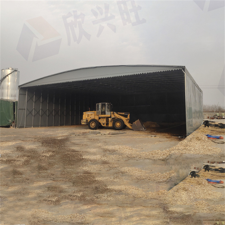 广州南沙厂房电动雨棚定制 折叠推拉棚 上门测量