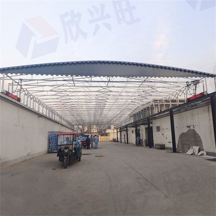 广州从化钢立柱电动雨棚厂家 伸缩推拉雨棚 欣兴旺厂家