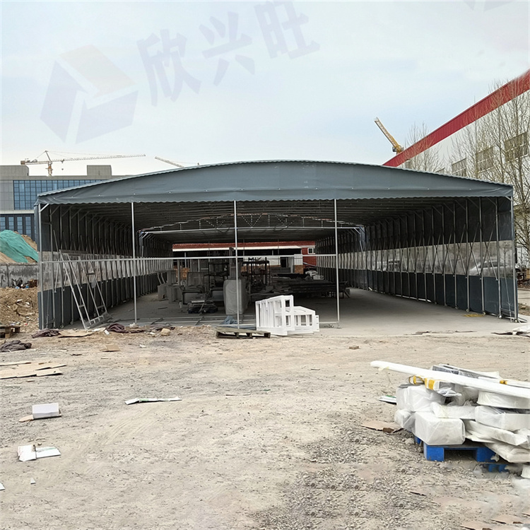 广州厂房电动推拉雨棚定做 悬空推拉篷 测量安装