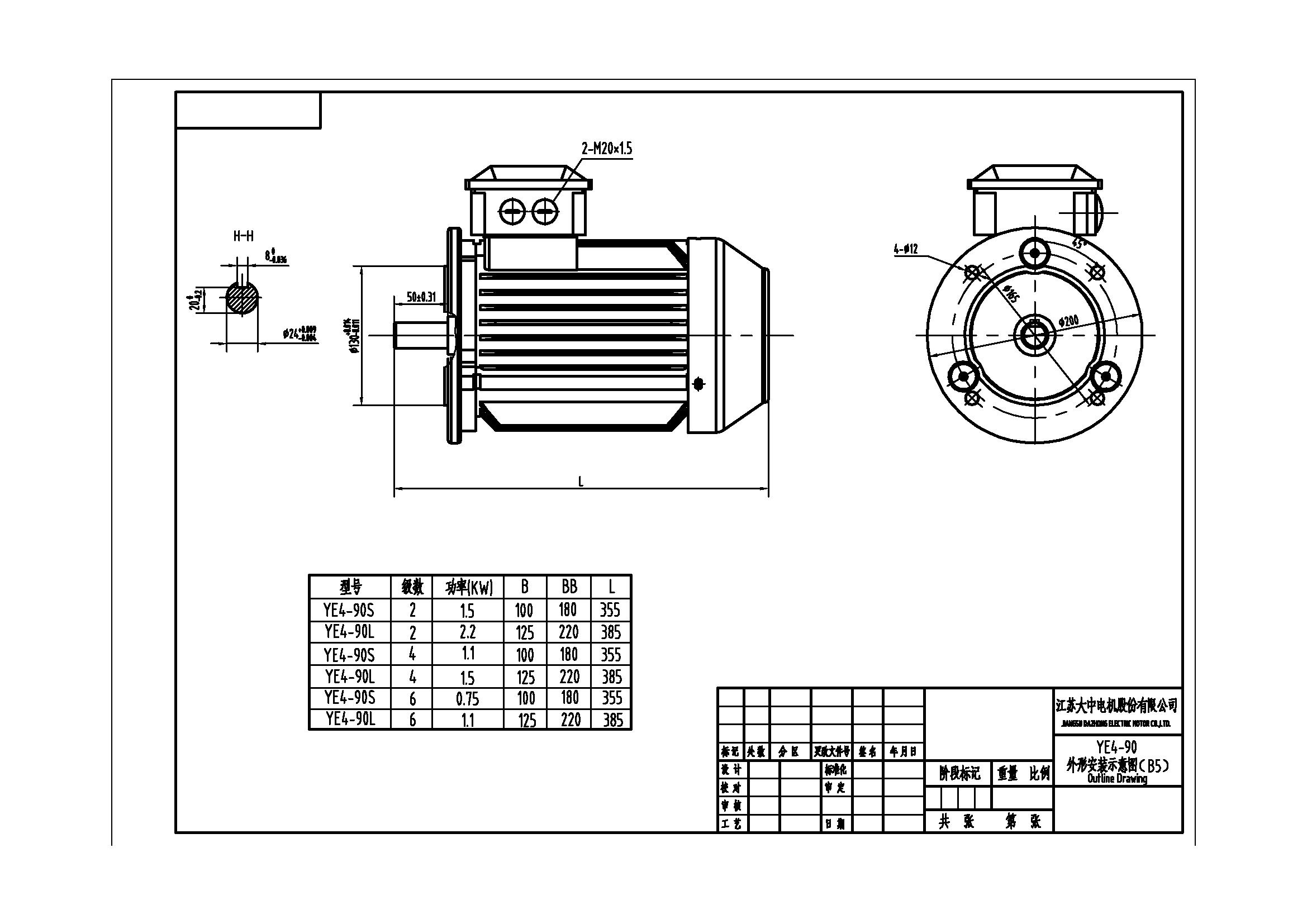 衡水电机YE4-112L-4-4-380-50B35立卧式安装
