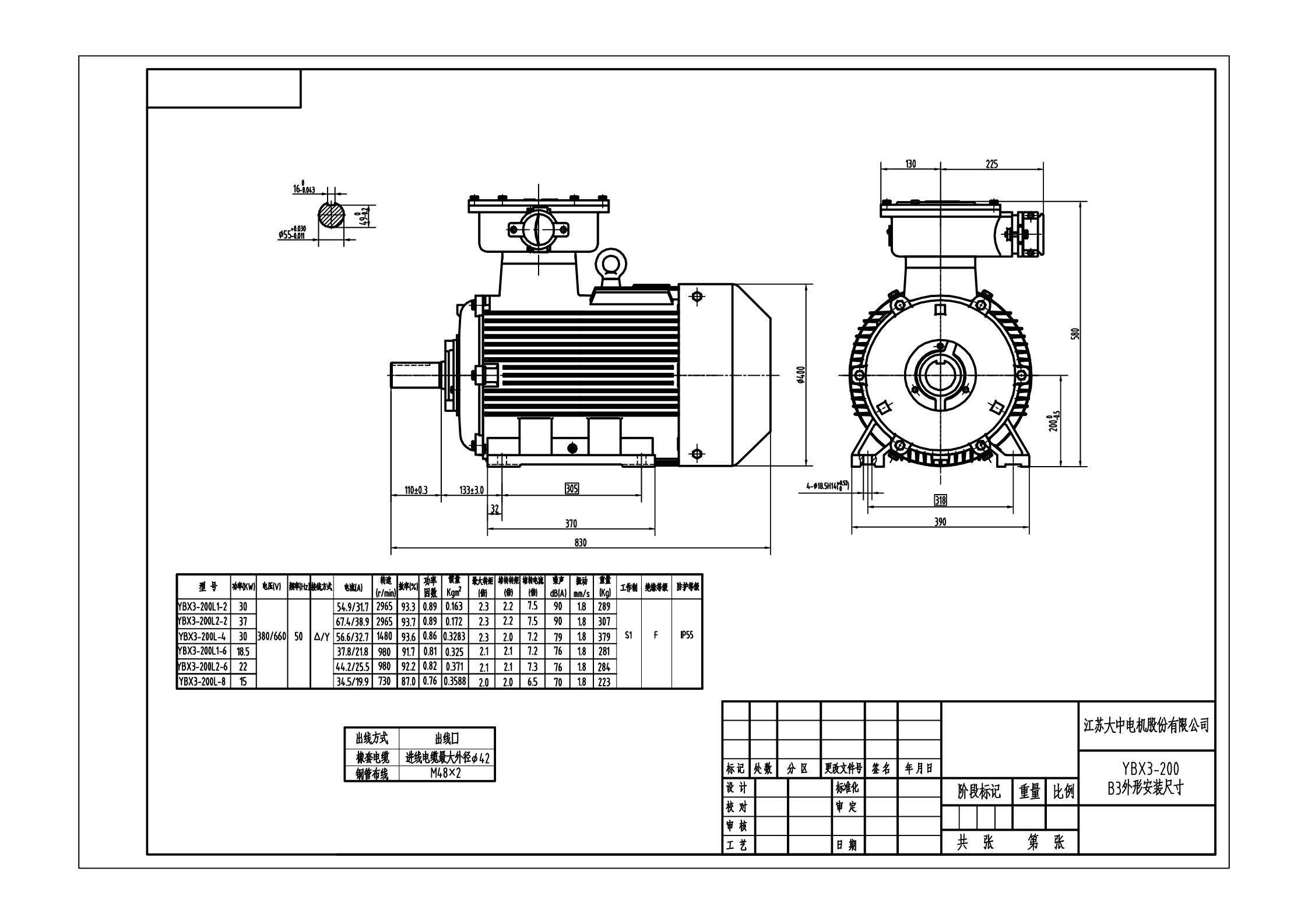 衡水电机YBX3-225M-4-45-380-50