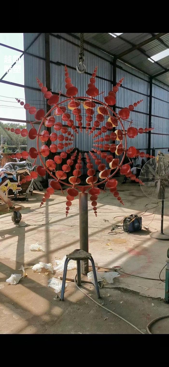 现代艺术气流风动制作厂家 户外风迷雕塑小品 户外风动系列镂空