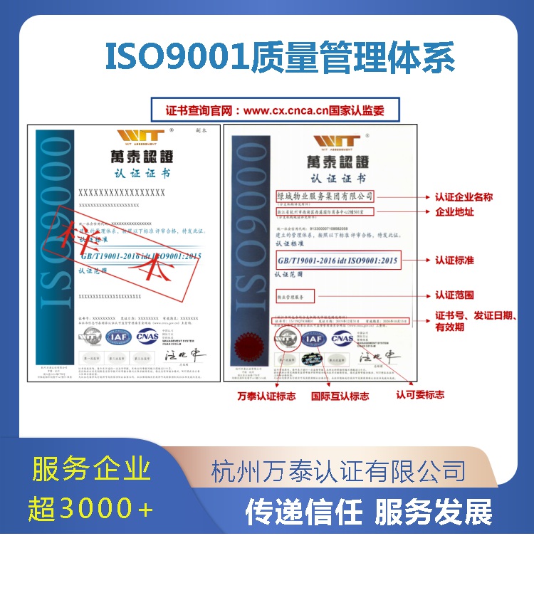办理ISO9001认证流程 质量管理体系认证费用 转机构