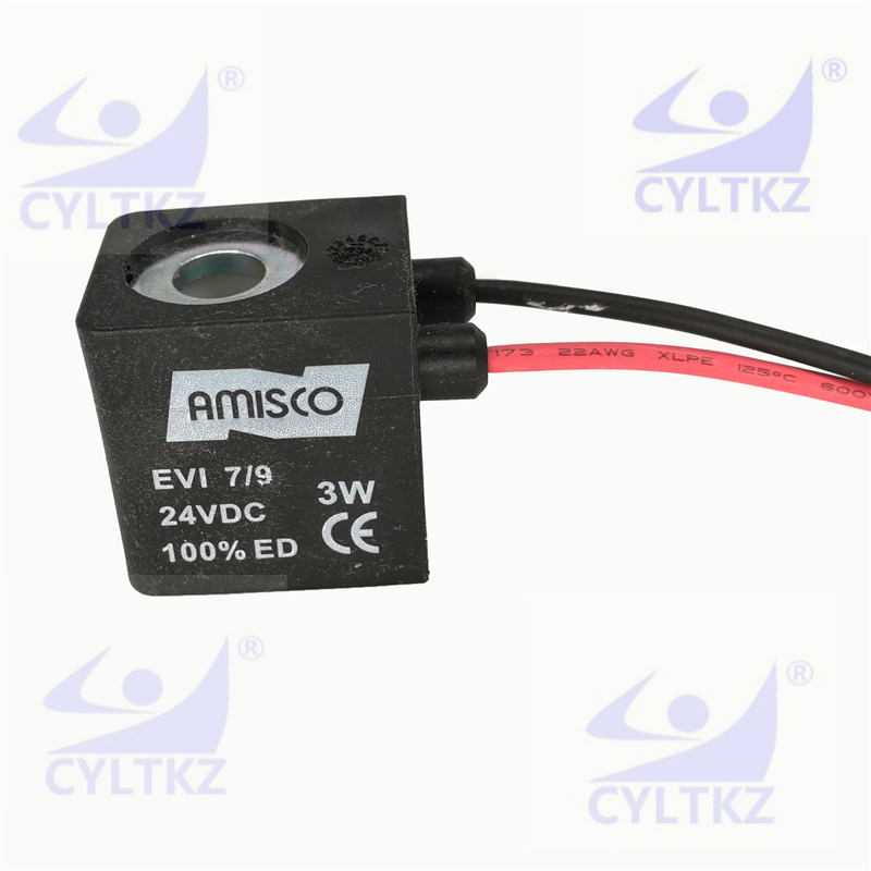 AMISCO电磁阀线圈EVI7/9DC24V3W5W6.5WAC220V5VADC12引线式出线式