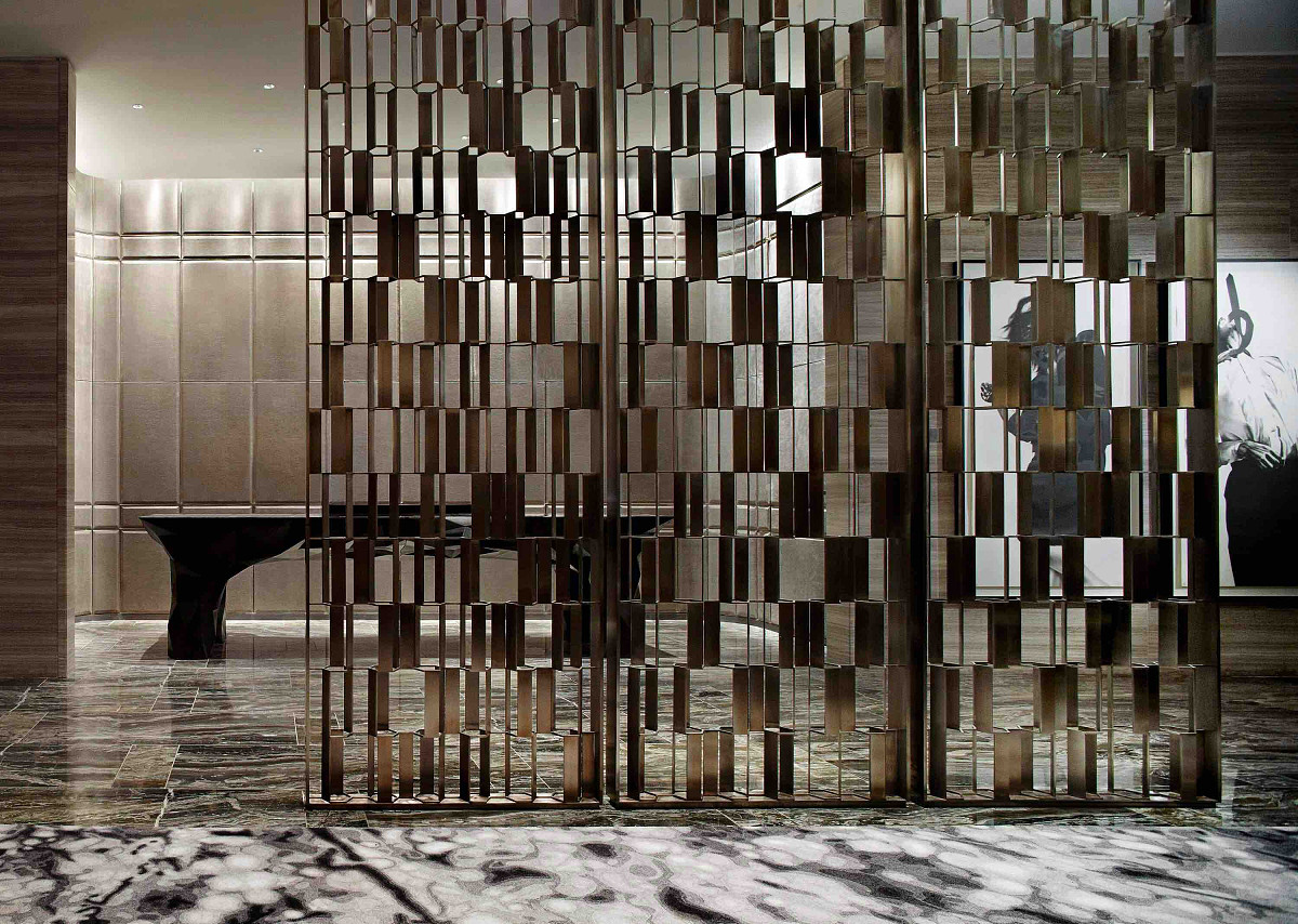 天津酒店软装设计的不锈钢屏风定制之51A设计机构