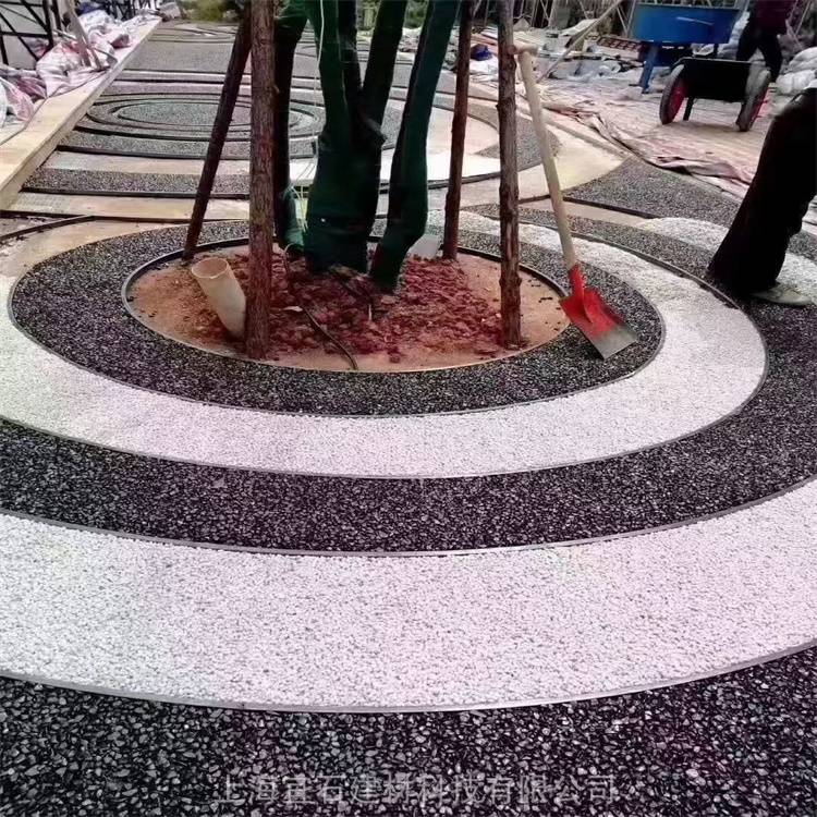 重庆3公分灰色胶粘石地坪生态园林景观路面胶粘石地坪颜色定制