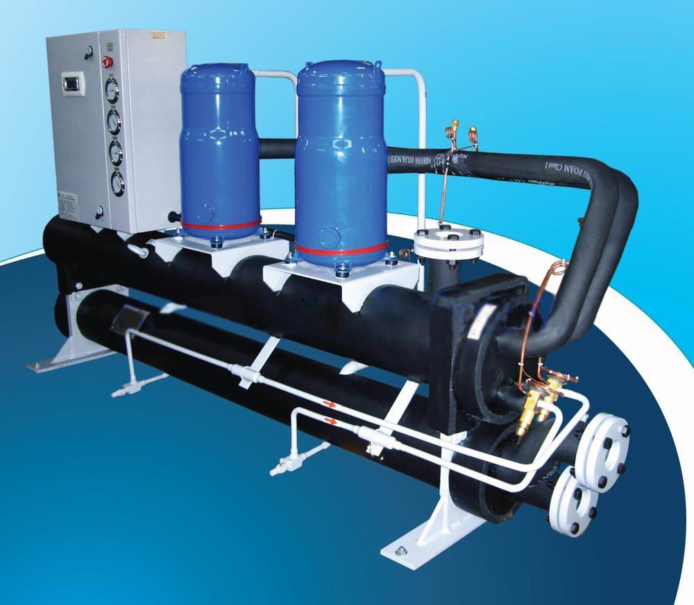 河南洛阳市 涡旋式水地源热泵机组 中央空调涡旋式螺杆式水源热泵机