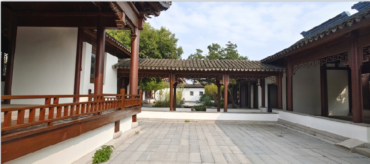 江苏扬州新中式庭院设计机构,徽派四合院设计