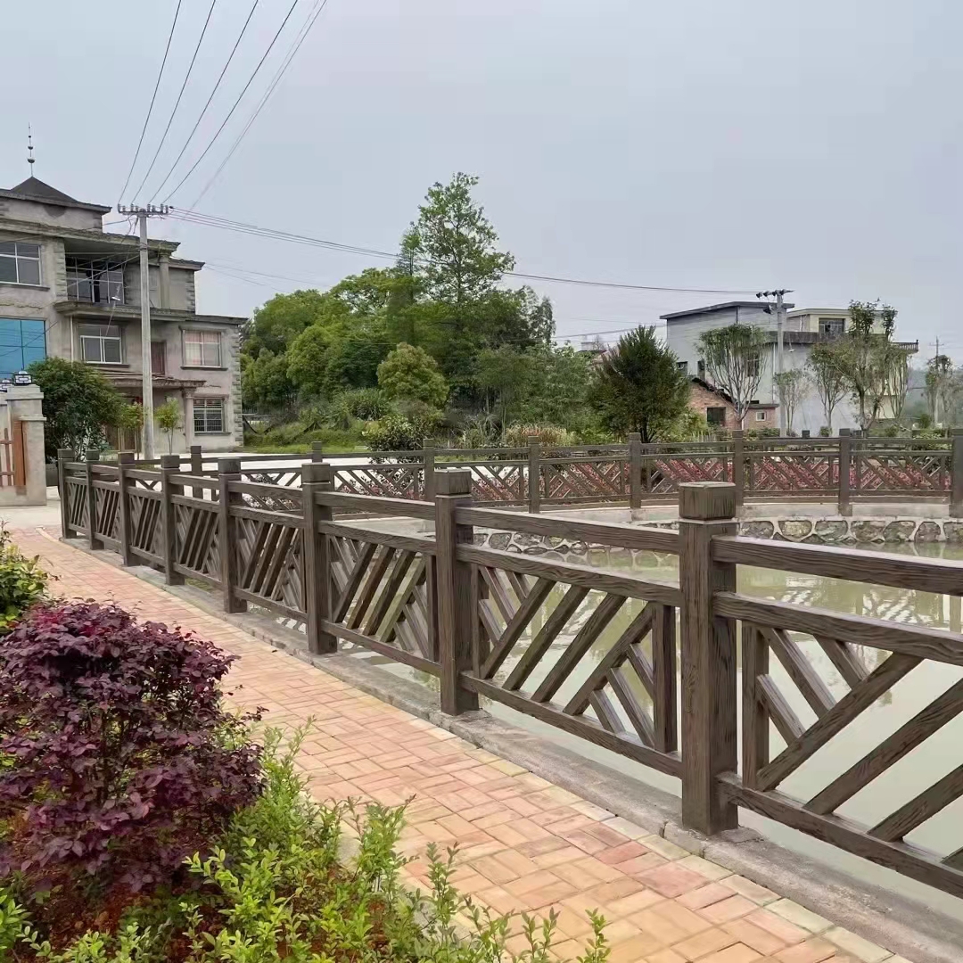 拉瑞斯水泥防木护栏陕西河道景区围栏混凝土仿树藤栏杆公园防护栏
