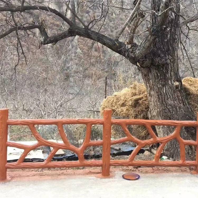 预制护栏 水泥砼护栏 旅游景点安全防护栏 原生态仿藤栏杆