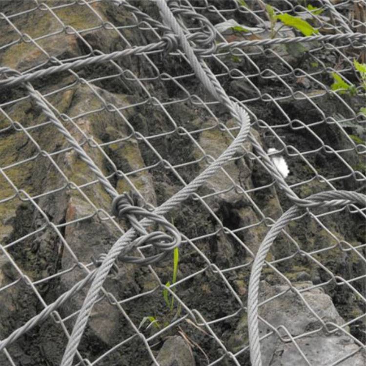 主动边坡勾花网 钢丝绳绿化防护网 被动环形落石网防腐防锈