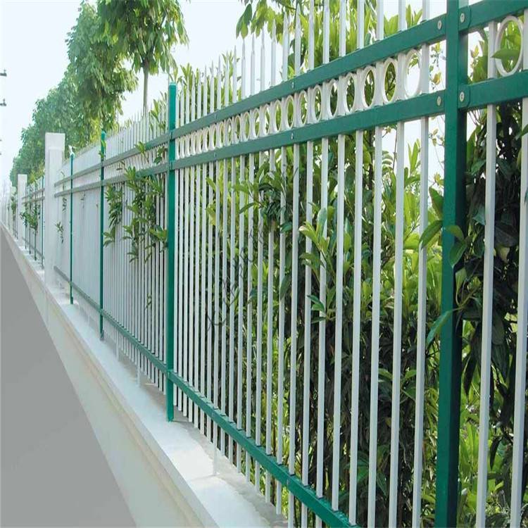 直发锌钢小区栏 公园景区别墅庭院铁艺围墙护栏 绿白色防护栏