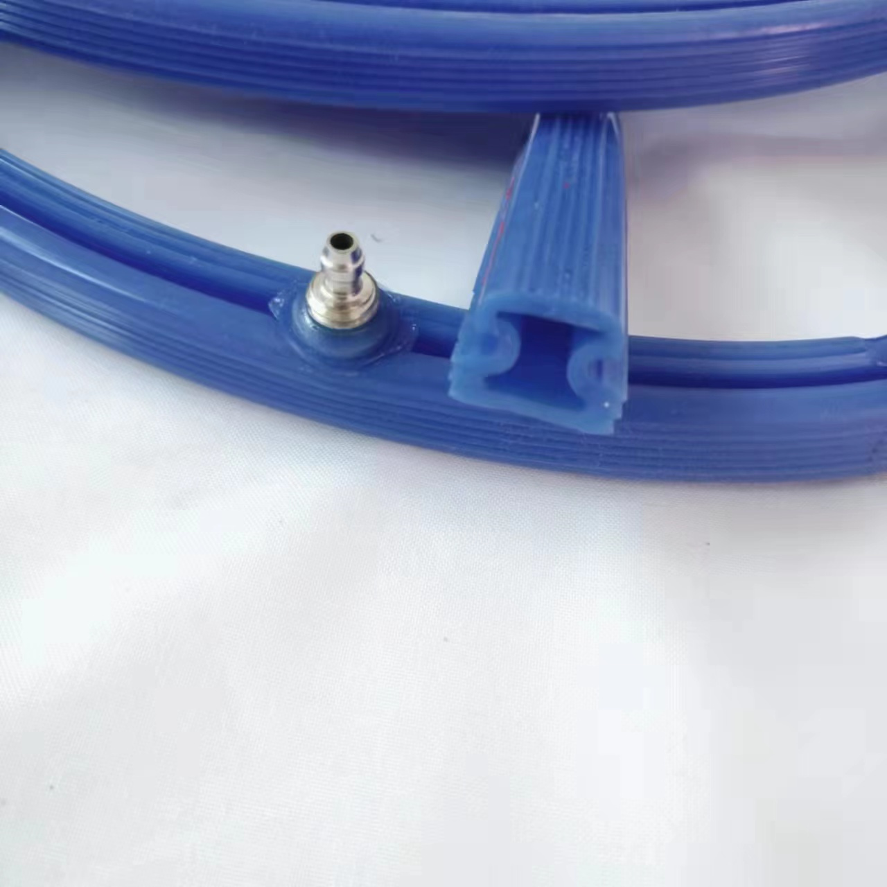 定制蓝色耐磨硅橡胶充气密封圈整模加布异形充气密封条气囊、圈