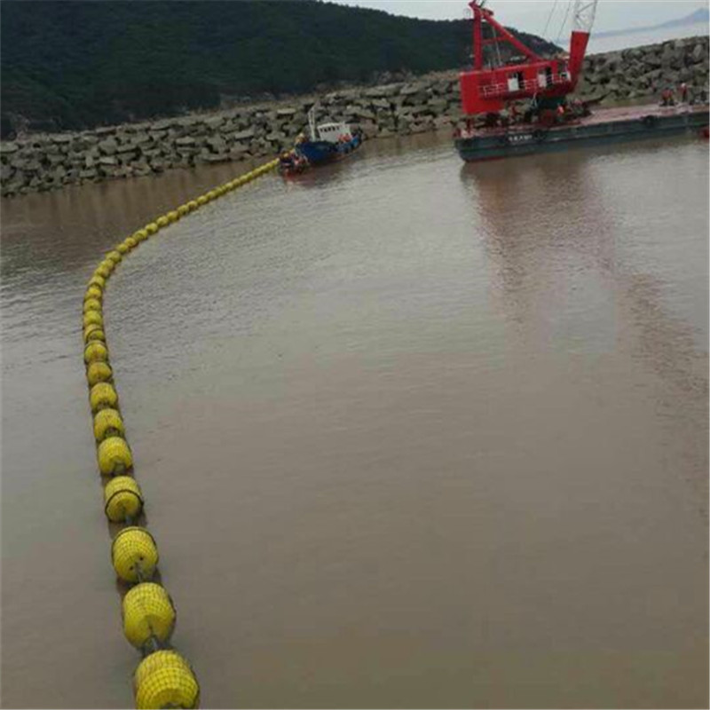 塑料一体式浮筒码头航道拦截水上警示浮筒 500*700水库浮渣隔离带