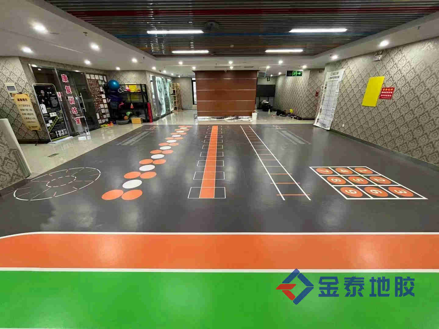 供应北京健身房360私教地板 图案定制