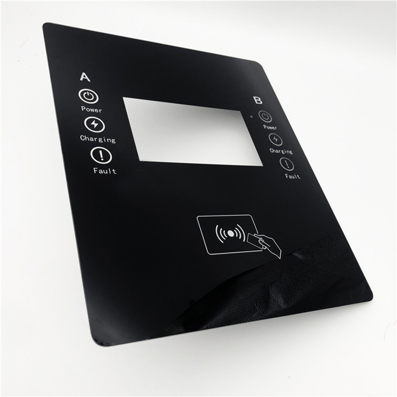 扫码感应面板玻璃定制充电桩自动化设备面板钢化玻璃丝印