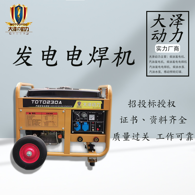 防汛应急250A大泽汽油发电电焊机