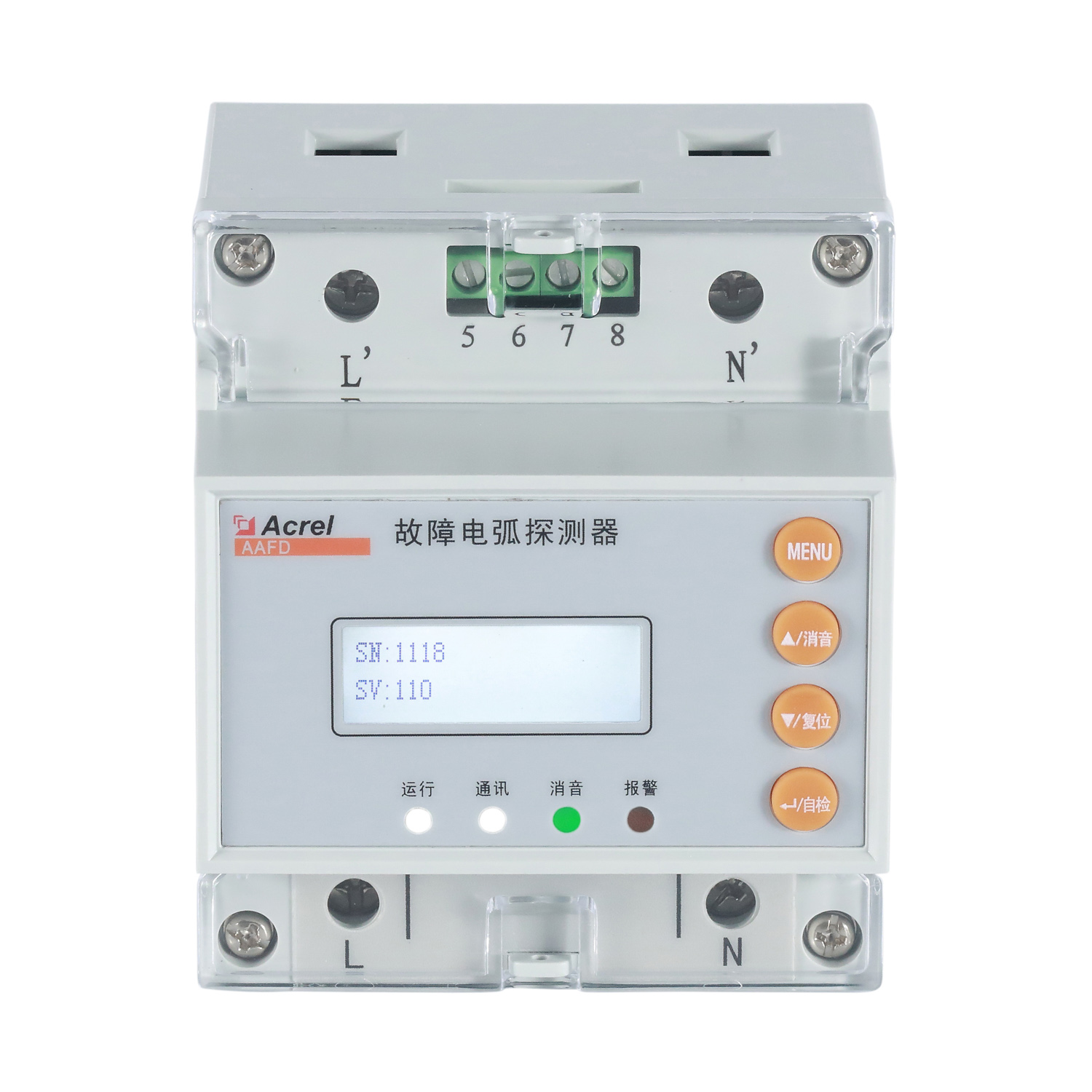 安科瑞 AAFD-40 故障电弧探测器 一路继电器输出 485通讯 导轨式安装 液晶显示 额定电流检测范围0-40A