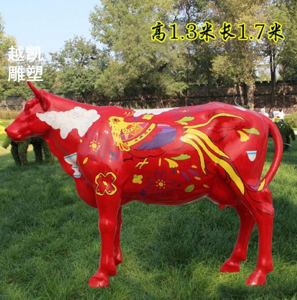 校园玻璃钢奶牛雕塑制造厂家 奶牛雕塑异形 企业标志牛类雕塑