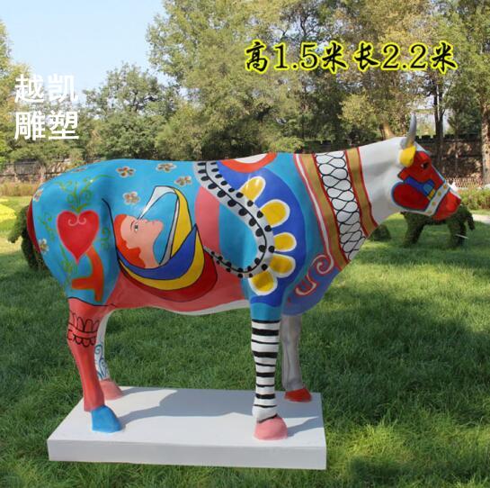 酒店不锈钢奶牛雕塑厂家 小区奶牛雕塑 运动牛类雕塑