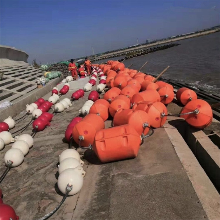 海上港口围栏警戒线浮排 直径0.8米LLDPE材质浮筒