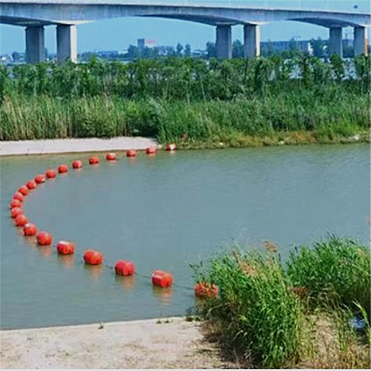 浮筒式河道拦河索方案 直径0.6米聚乙烯浮筒